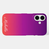 パープル、ピンク、オレンジのグラデーションオンブレ Case-Mate iPhoneケース (裏面 (横))
