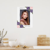 パープル ピンク シルバー フォト メモリアル 葬儀 看板 ポスター (キッチン)