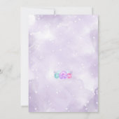 パープル＆ピンク ティーパーティー 誕生日招待 招待状 (裏面)