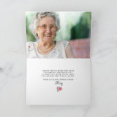 パープル ピンク フラワーの90歳誕生日写真 サンキューカード (内部)