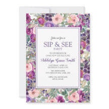 パープル ピンク フラワーベイビーガール シップシー シャワー