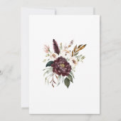 パープル ピンク フラワーボタニカル ブライダルシャワー 招待状 (裏面)