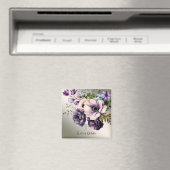 パープル ピンク フラワー ゴールデン エレガント マグネット (インサイチュ (食洗機))