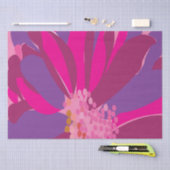 パープル ピンク フラワー パターン 薄葉紙 (クラフト)