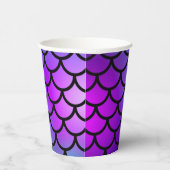 パープル ピンク ブルー マーメイド スケール バースデー パーティー 紙コップ (右)
