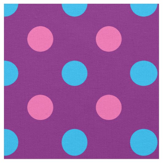 パープル ピンク ブルー 水玉模様 ファブリック (クローズアップ)