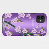 パープル ピンク ブロッサム iPhone 5 エレガント 上品 Case-Mate iPhoneケース (裏面(横))