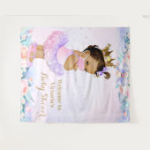 パープル ピンク ベイビー ウィズ マスク ベイビー シャワー XL バックドロップ タペストリー (正面(横))