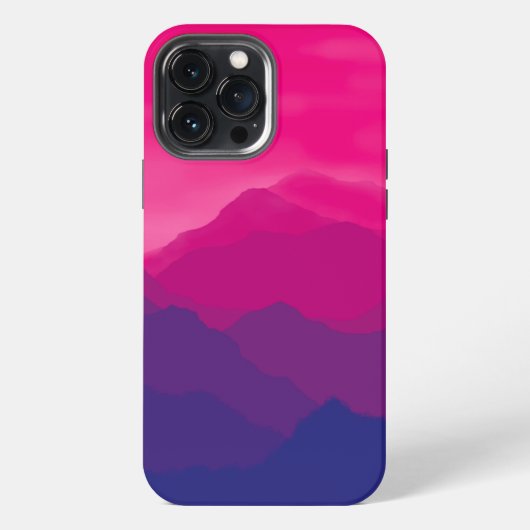 パープル ピンク マウンテングラデーション iPhoneケース (裏面)