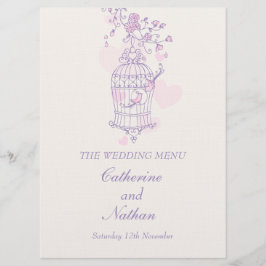 パープル·ピンク·ラージのディ結婚ナーメニュー メニュー