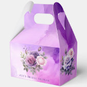 パープル ピンク ローズ アルコール ガーデン ブライダル シャワー フェイバーボックス (正面)
