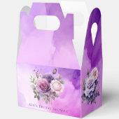 パープル ピンク ローズ アルコール ガーデン ブライダル シャワー フェイバーボックス (見開き)