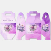 パープル ピンク ローズ アルコール ガーデン ブライダル シャワー フェイバーボックス (見開き)