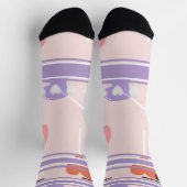 パープル＆ピンク 名前＋背番号 ハートソックス ソックス (上部)