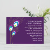 パープル·ピーコック·フ結婚ェザーズ 招待状 (スタンド正面)