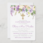 パープル・ピーコニー・ガール 確認招待状 招待状 (正面)