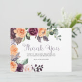 パープル ピーチ フローラル オータム サンクス カード (スタンド正面)