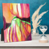 パープル・フィグスのオリジナル水彩画・ドリップペイント フォトプラーク (側面)