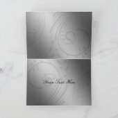 パープル フェイク リボン ヴィンテージ ブローチ 結婚式 サンキューカード (内部)