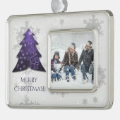 パープル フェスティブ クリスマス ツリー フレーム オーナメント (左)