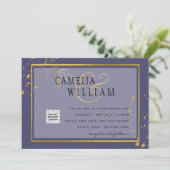 パープル フォト ウェディング ご招待 QRコード お日にち 保存 (スタンド正面)