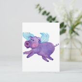 パープル フライング ピッグ ポストカード (スタンド正面)