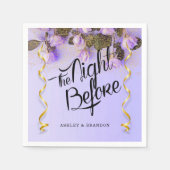 パープル フラワーズ ザ・ナイト・ビフォア リハーサル ナプキン スタンダードカクテルナプキン (正面)