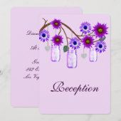 パープル フラワーズ メイソンジャー 受付カード 招待状 (正面/裏面)