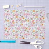 パープル フラワーズ 薄葉紙 (クラフト)