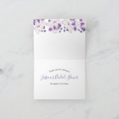 パープル フラワーブライダルシャワー ティー 折りたたみ カード (内部)