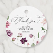 パープル フラワーブライダルシャワー フェアタグ フェイバータグ (裏面)