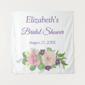 パープル フラワーブライダルシャワー 背景タペストリー タペストリー (正面)