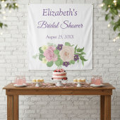 パープル フラワーブライダルシャワー 背景タペストリー タペストリー