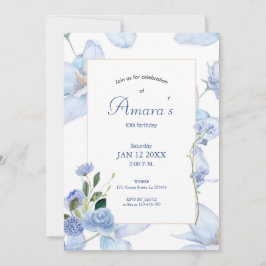 パープル フラワープリント 招待状