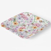 パープル フラワープレート ペーパープレート (傾斜あり)