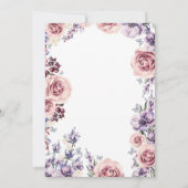 パープル フラワール 水彩 卒業 ご招待 招待状 (裏面)