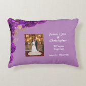 パープル フラワー ウェディング アニバーサリー アクセント ピロー (正面)