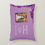 パープル フラワー ウェディング アニバーサリー アクセント ピロー (正面(垂直))