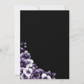 パープル フラワー オーバル ウェディング 招待状 (裏面)