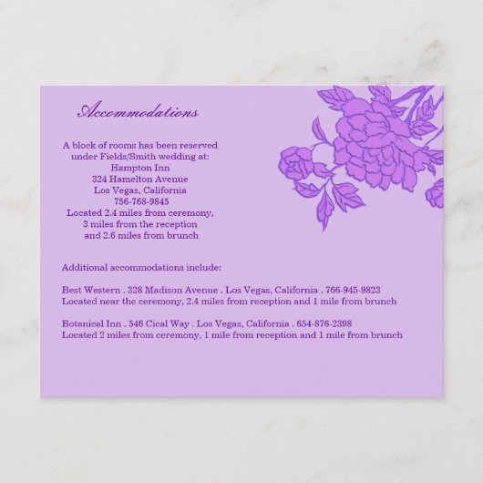 パープル フラワー カスタム 封筒付きカード エンクロージャーカード (正面)