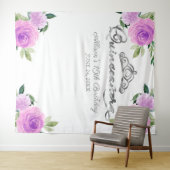 パープル フラワー キンセアニエラ 背景 タペストリー (インサイチュ(横))