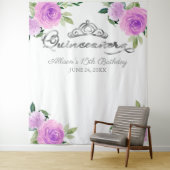 パープル フラワー キンセアニエラ 背景 タペストリー (インサイチュ)