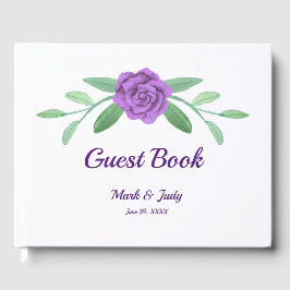 パープル フラワー グリーナリー フォリアージ ウェディング ゲストブック
