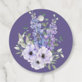 パープル フラワー スクリプト ブライダル シャワー サンクス フェイバータグ (裏面)