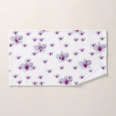 パープル フラワー バスタオルセット (ハンドタオル)