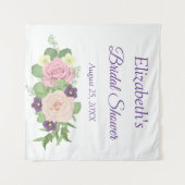 パープル フラワー ブライダル シャワー タペストリー (正面(横))