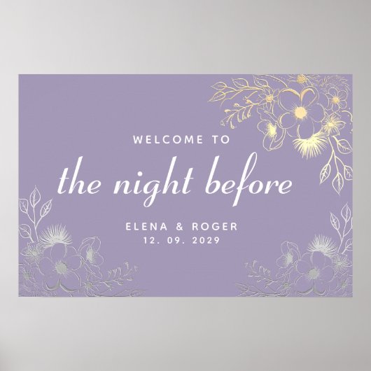 パープル フラワー リハーサル ディナー ポスター (正面)