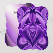 パープル フラワー レインボー ドリームス 招待状 (正面/裏面)