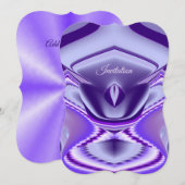 パープル フラワー レインボー ドリームス 招待状 (正面/裏面)