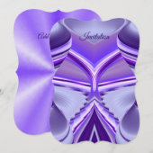 パープル フラワー レインボー ドリームス 招待状 (正面/裏面)